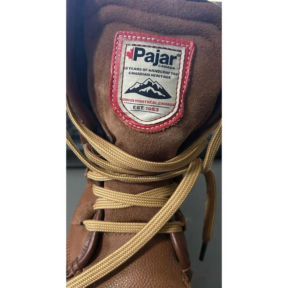 Pajar Gaetana Brown Leather Waterproof Moc Toe Boots Womens EU 37 US 6 - 6.5